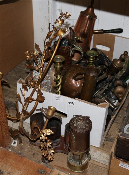 Box of sundry brass and copper
